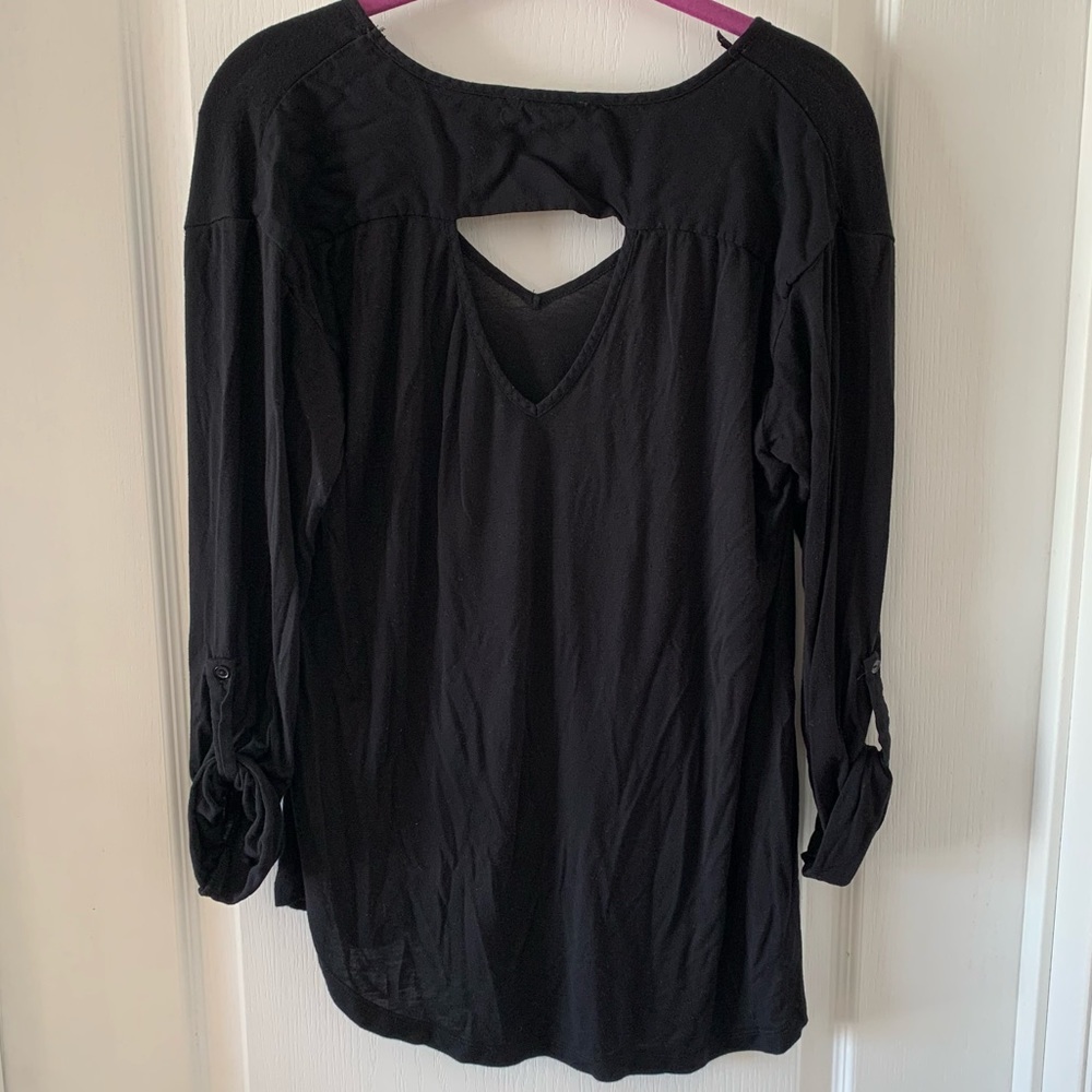 Black cut out back long sleeve